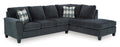 Abinger 2-Piece Smoke Sleeper Sectional with Chaise - Set