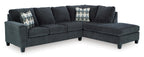 Abinger 2-Piece Smoke Sleeper Sectional with Chaise - Set