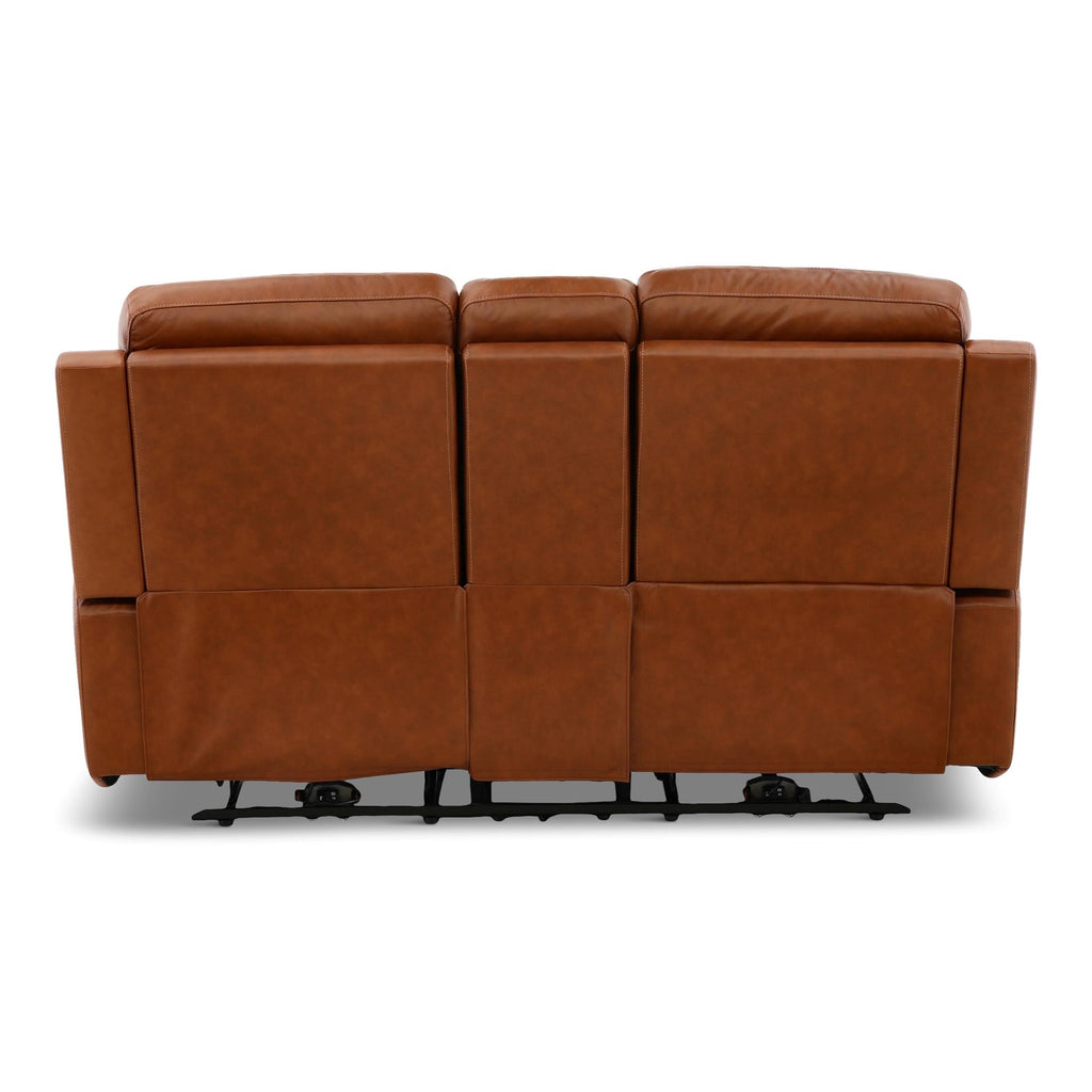 Adrian Leather Power Reclining Console Loveseat - Console Table