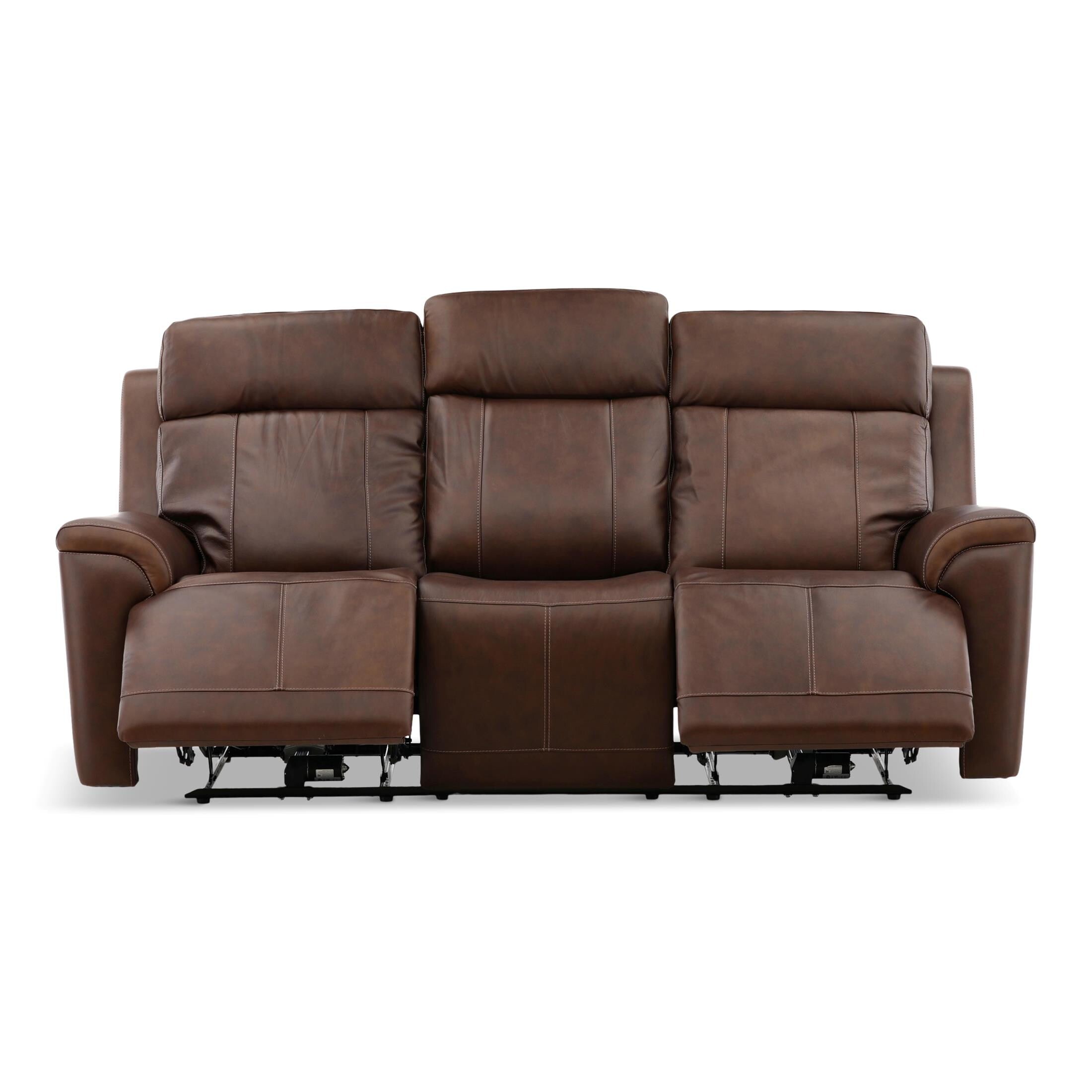 Adrian Leather Power Sofa with Drop Down Table - Dining Table