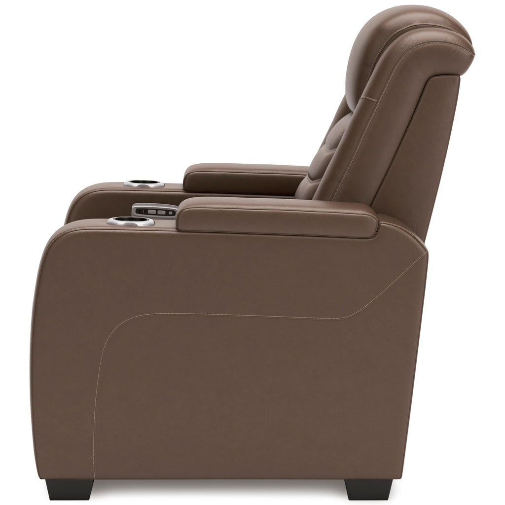 High Impact Leather Power Recliner - Reclining