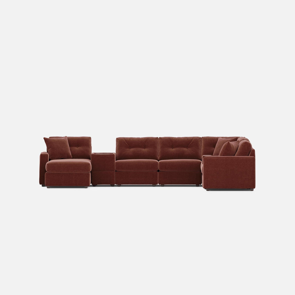 Modular One Left Facing 8-Piece Sectional with E-Console