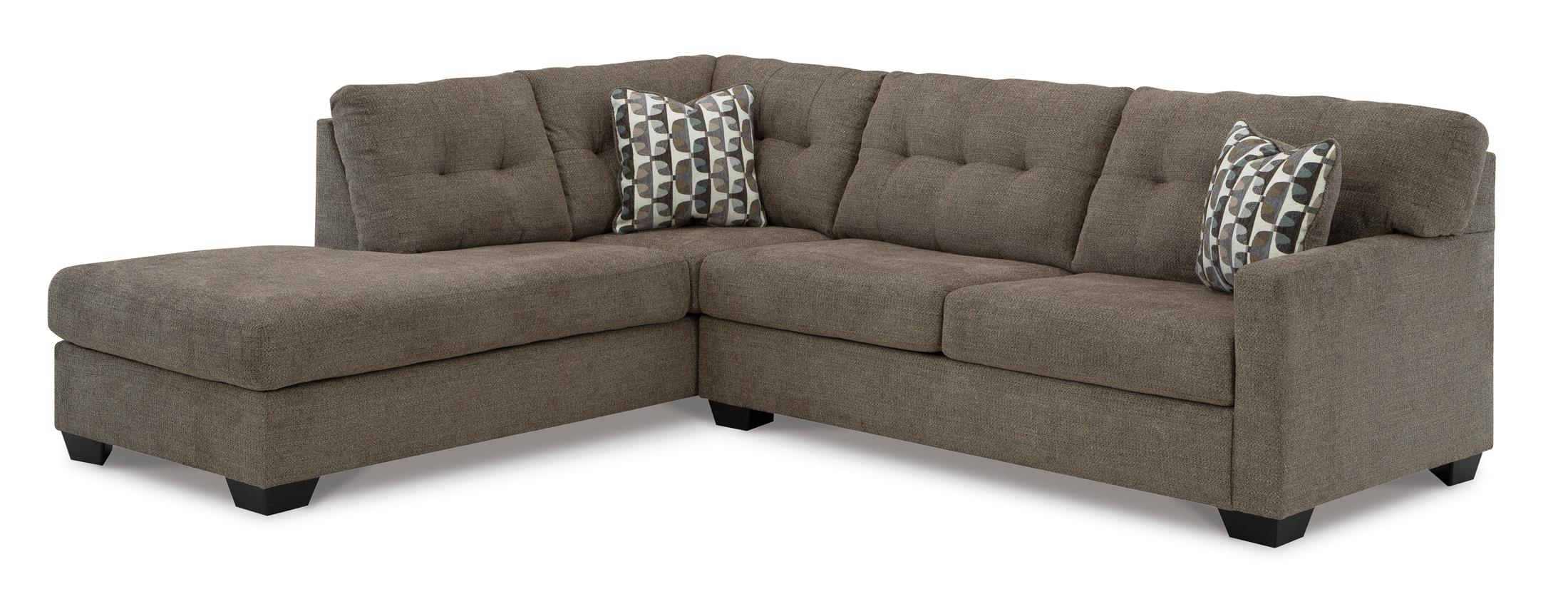 Mahoney 2-Piece Chocolate Sectional with Chaise - Left-Facing