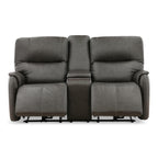 Walker Leather Power Reclining Console Loveseat - Cacao