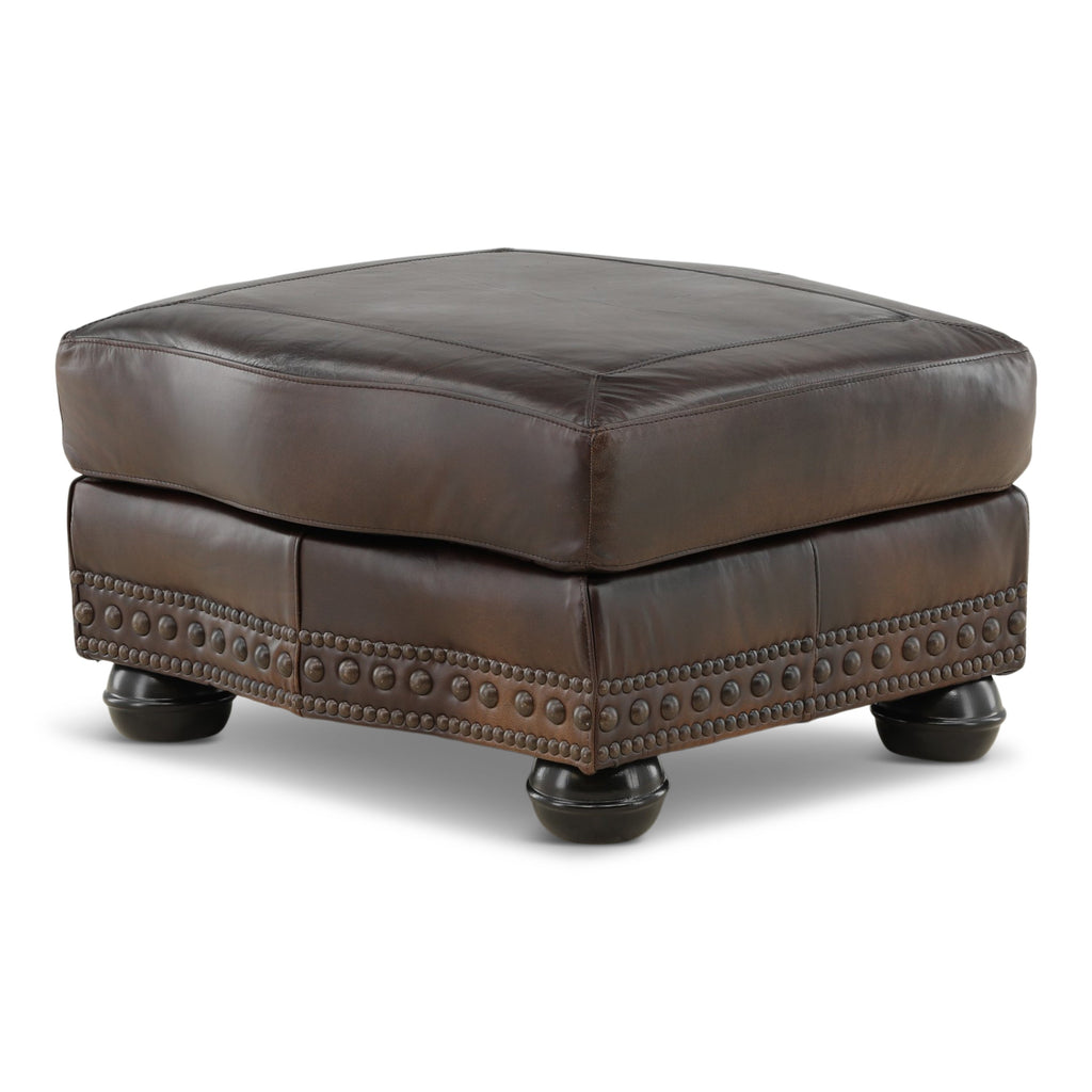 Leonard Leather Ottoman