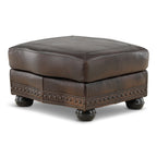 Leonard Leather Ottoman