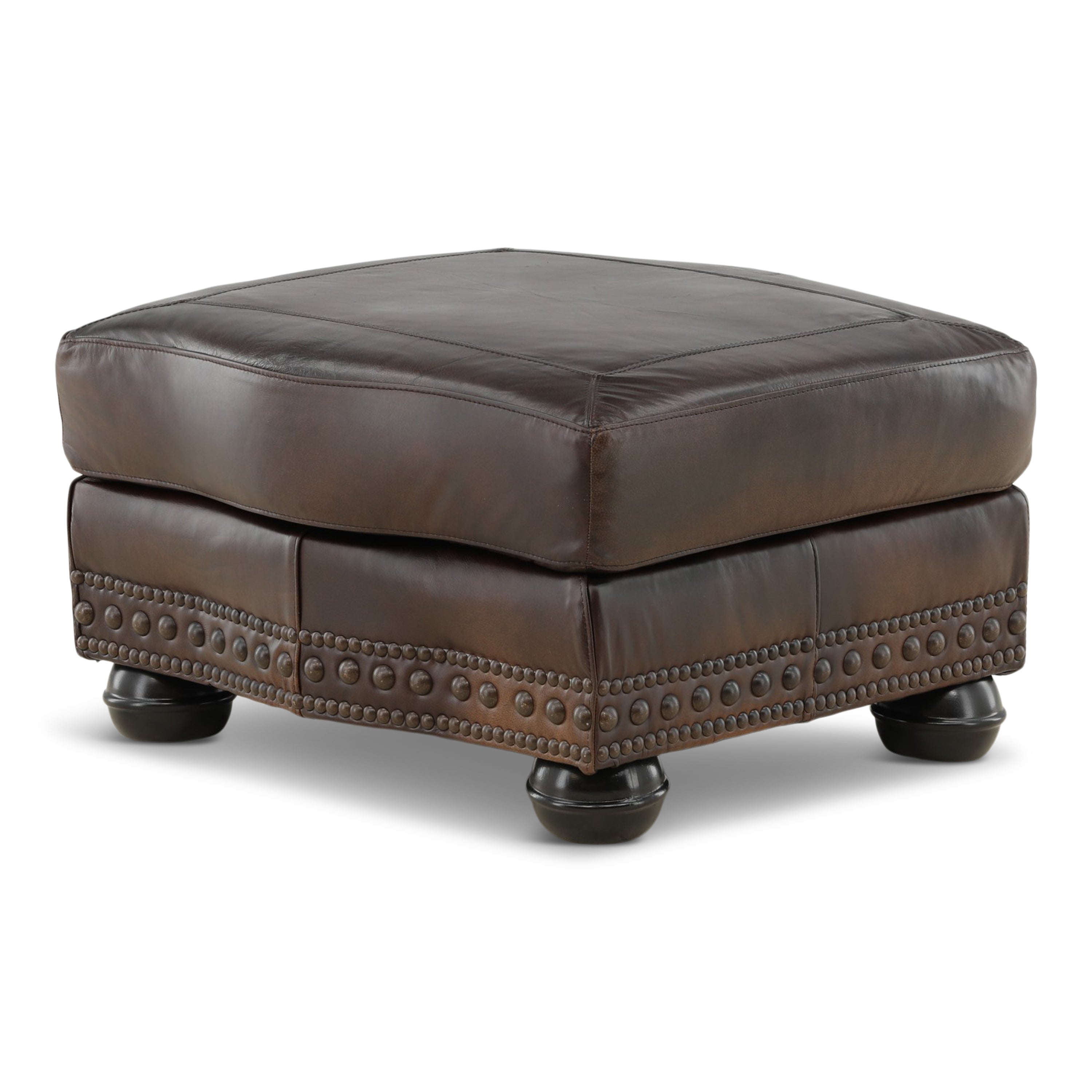 Leonard Leather Ottoman