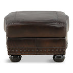 Leonard Leather Ottoman