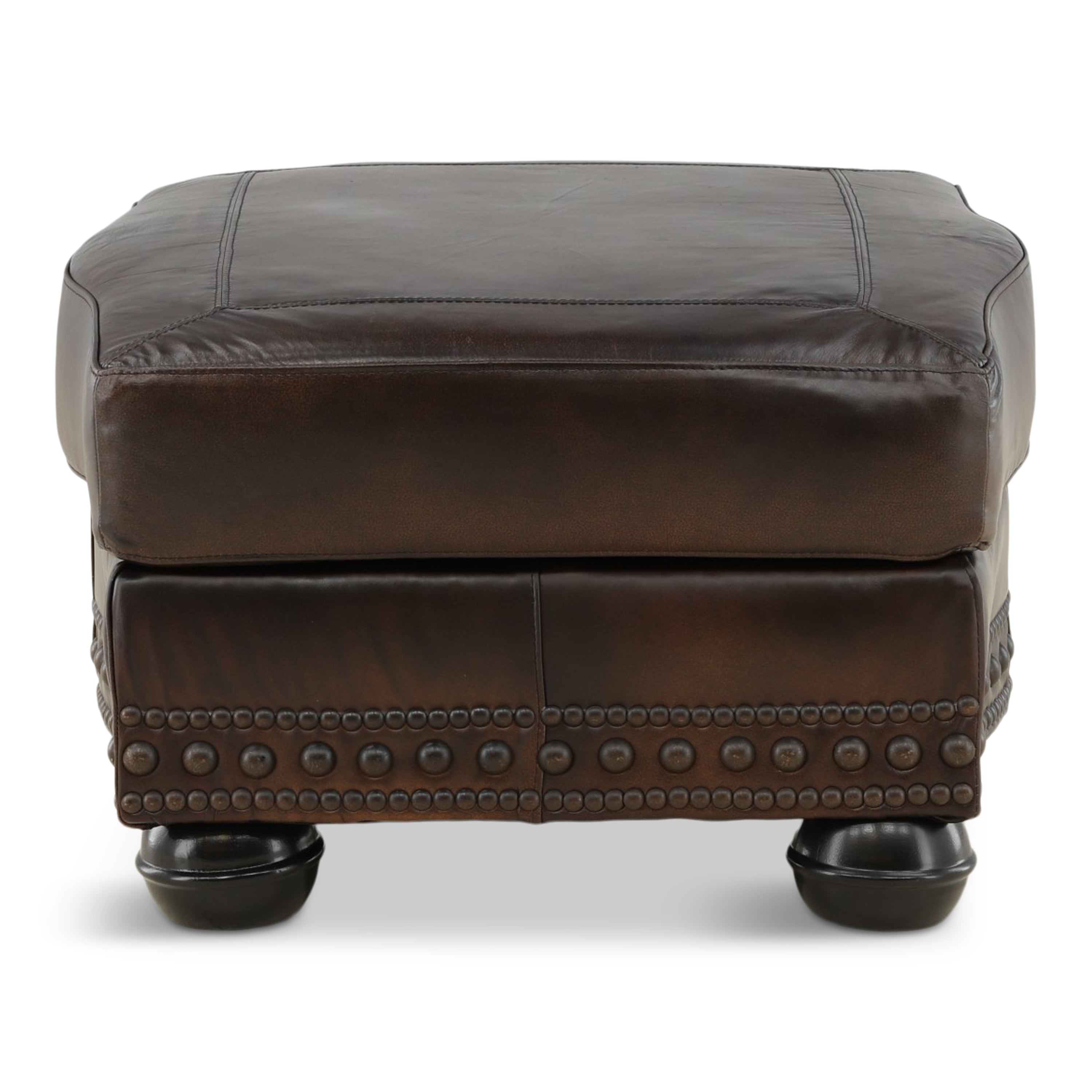 Leonard Leather Ottoman