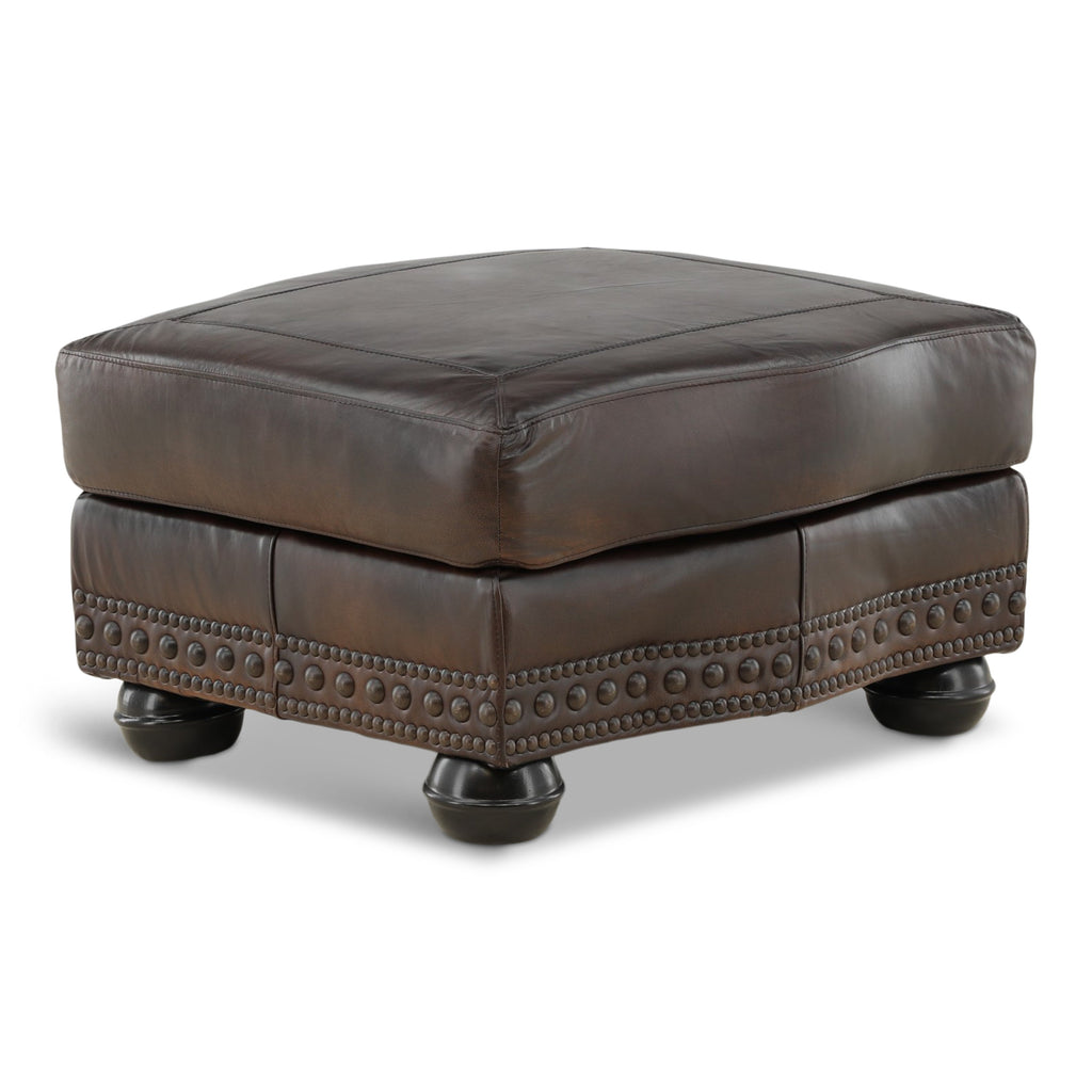 Leonard Leather Ottoman