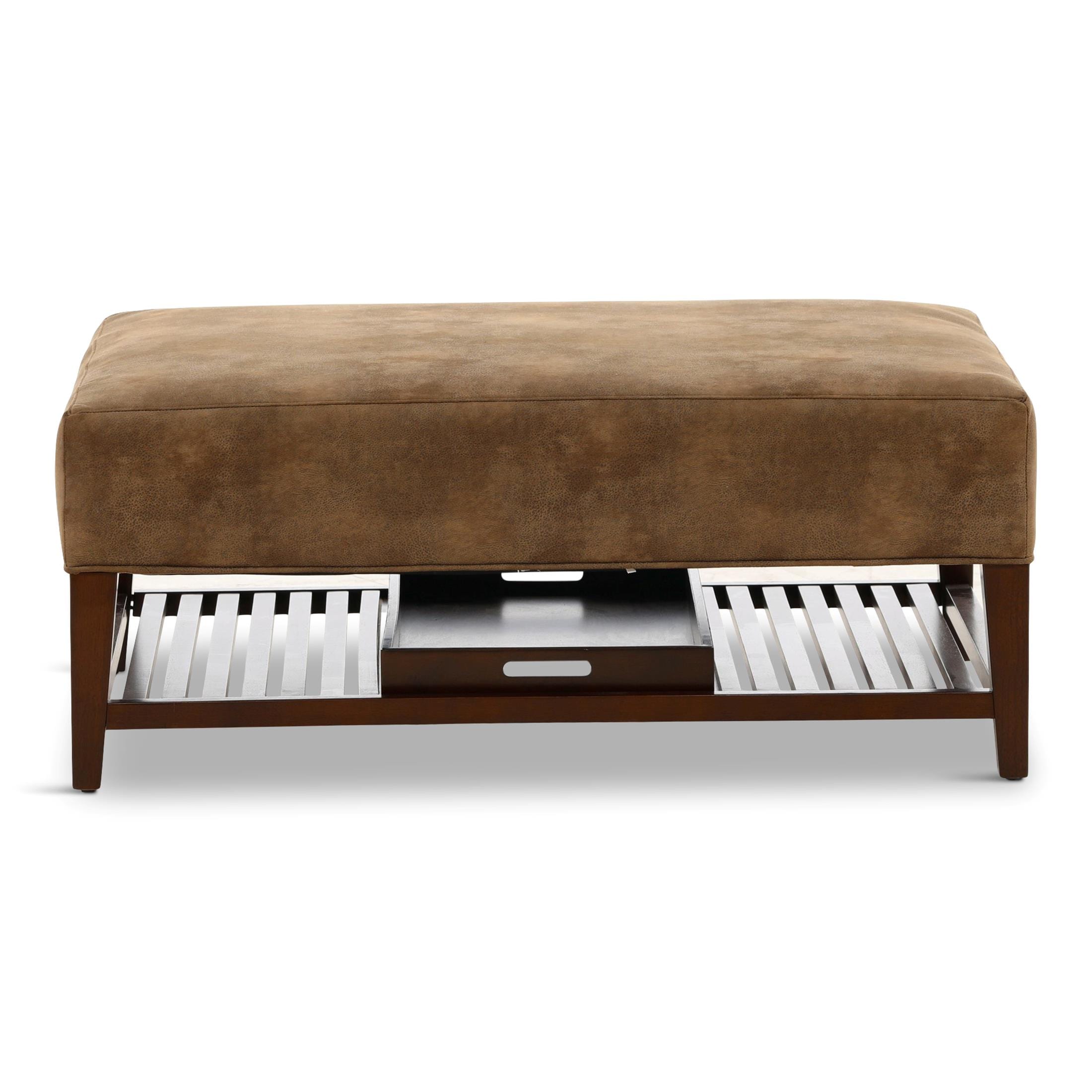 Hastings Large Ottoman with Tray - Fabric
