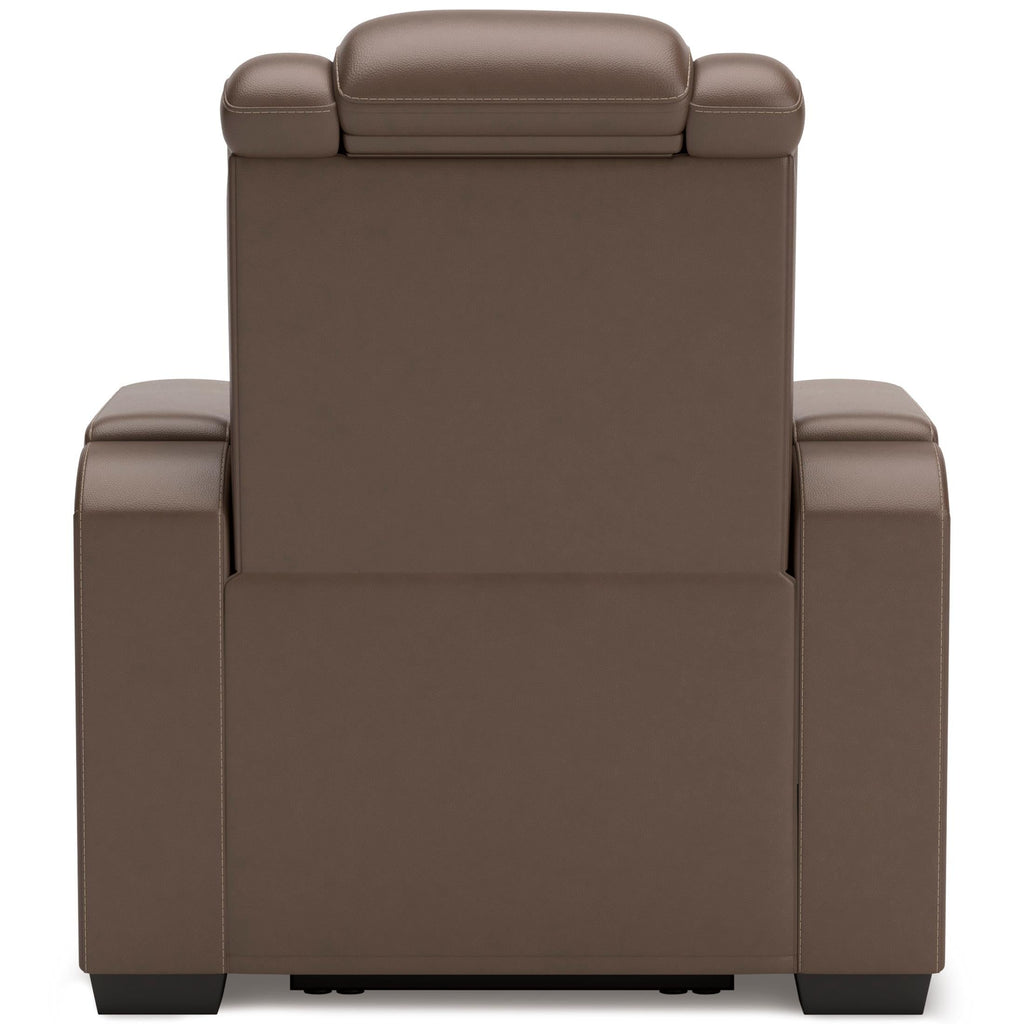 High Impact Leather Power Recliner - Reclining