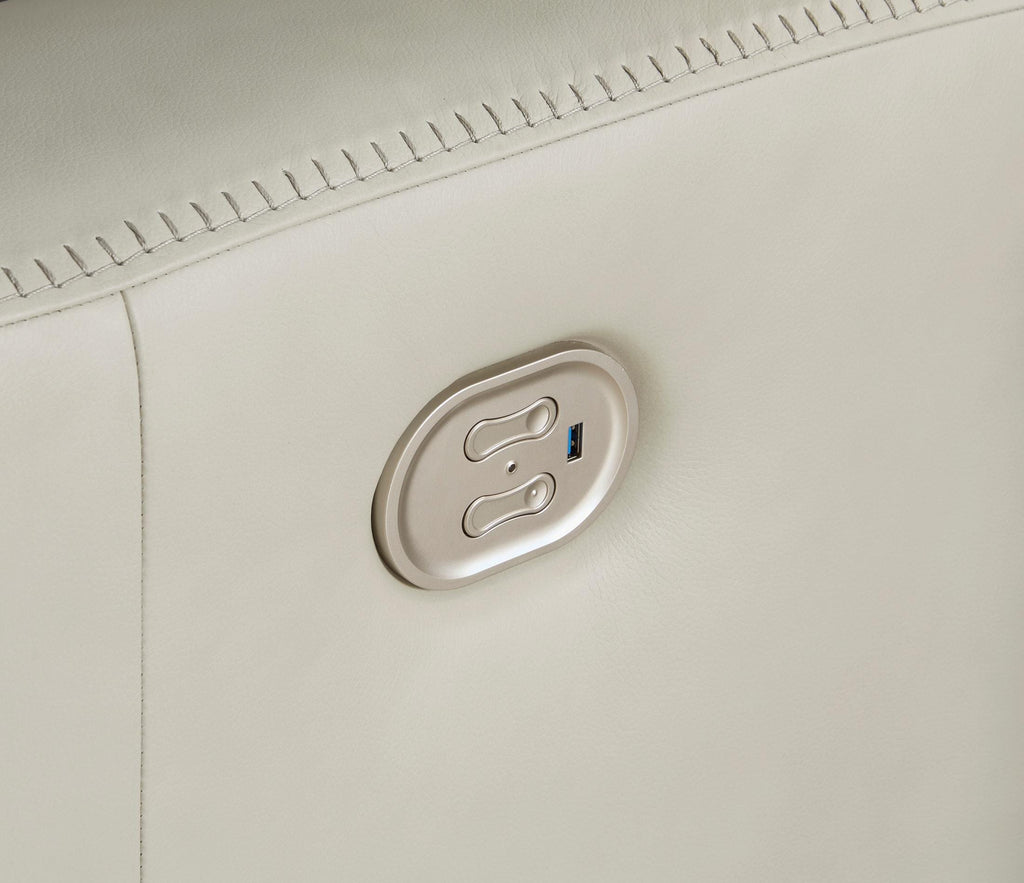 Mindanao Power Reclining Loveseat with Console - Leather