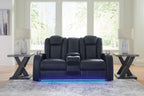 Fyne-Dyme Dual Power Reclining Loveseat with Console - Fabric