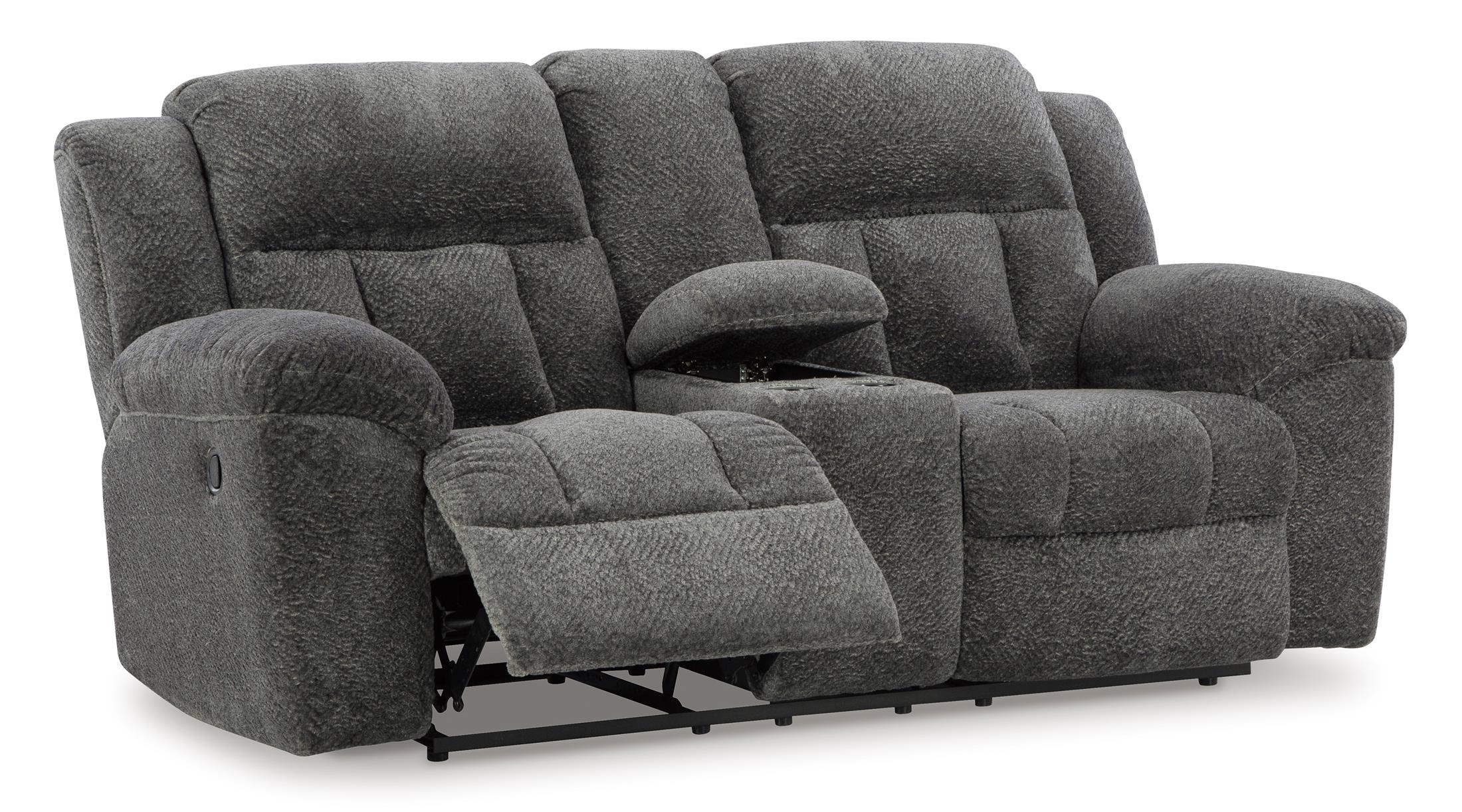 Frohn Reclining Console Loveseat - Fabric