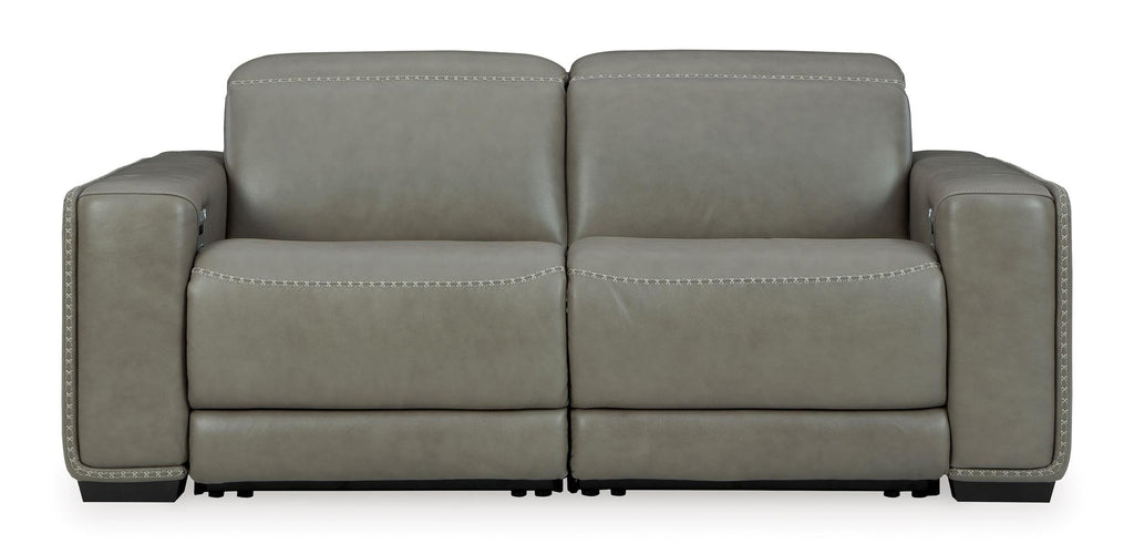 Correze 2-Piece Dual Power Leather Reclining Modular Loveseat - Set
