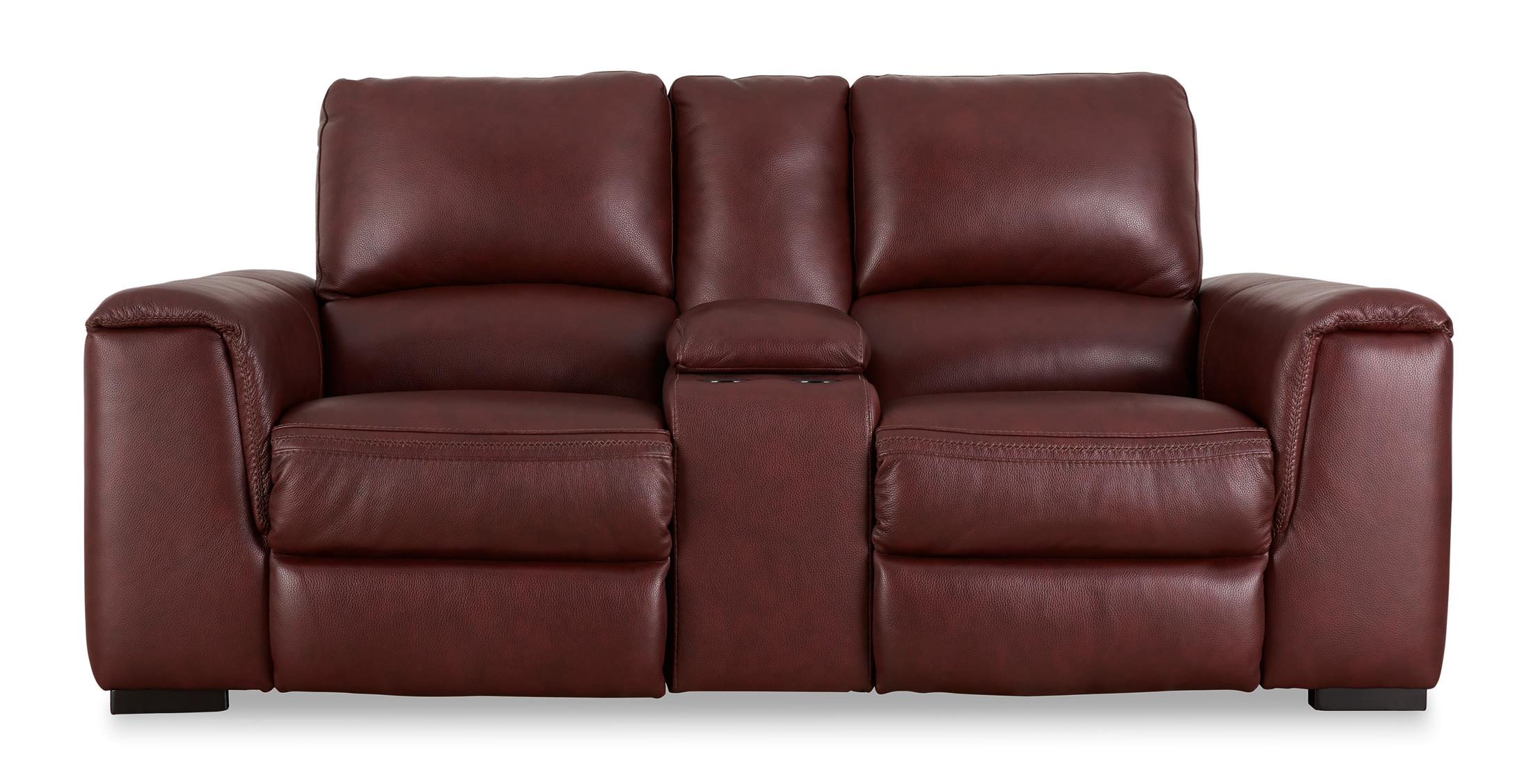 Alessandro Power Reclining Console Loveseat - Leather