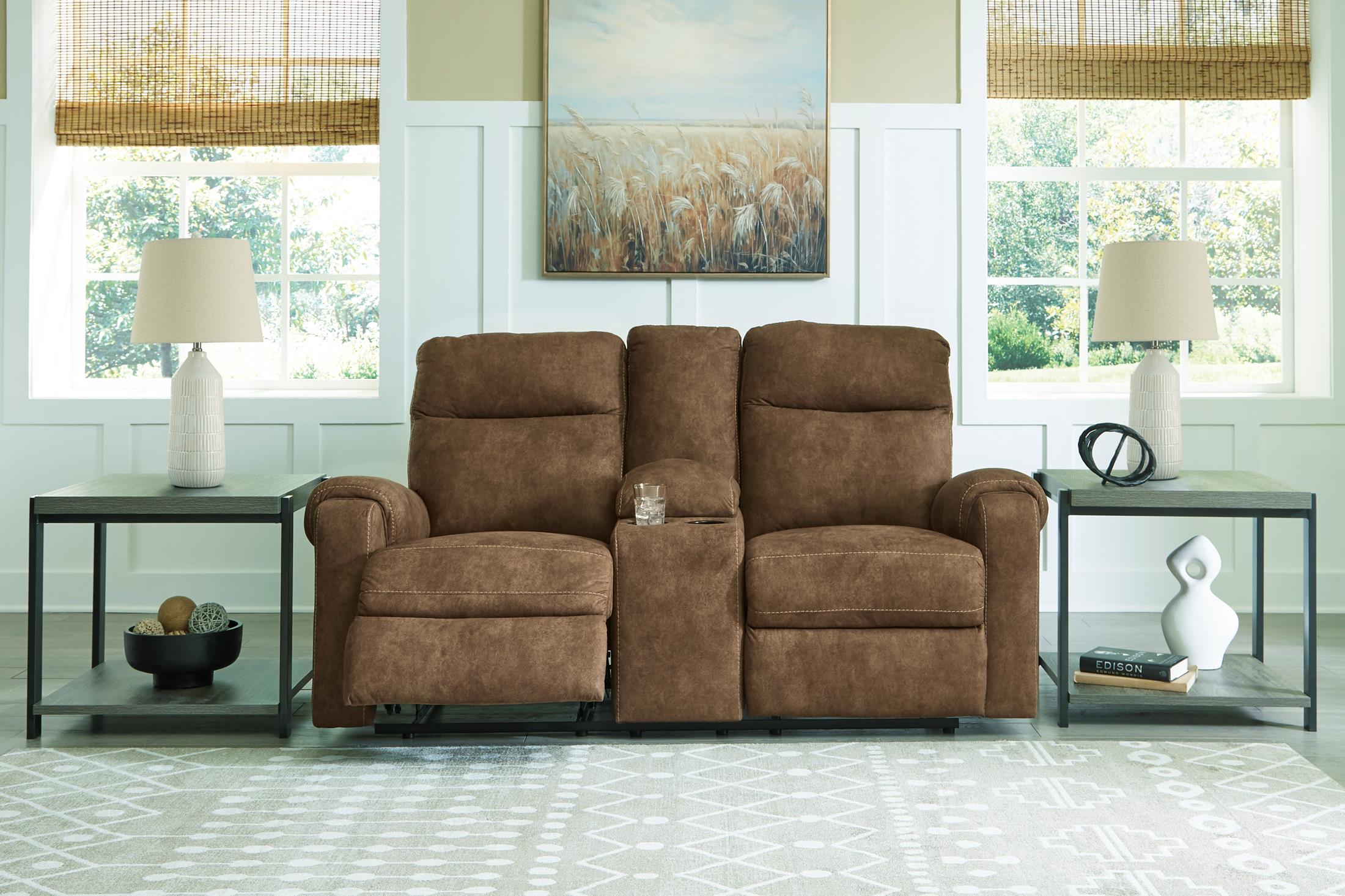 Edenwold Reclining Console Loveseat - Fabric