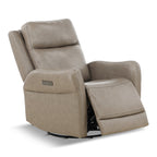 Manning Leather Power Swivel Glider with Zero Gravity