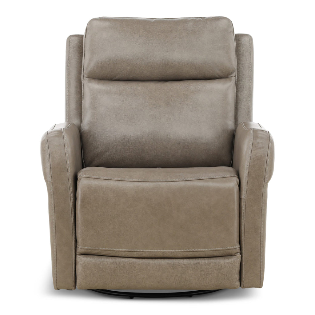 Manning Leather Power Swivel Glider with Zero Gravity