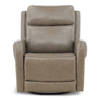 Manning Leather Power Swivel Glider with Zero Gravity