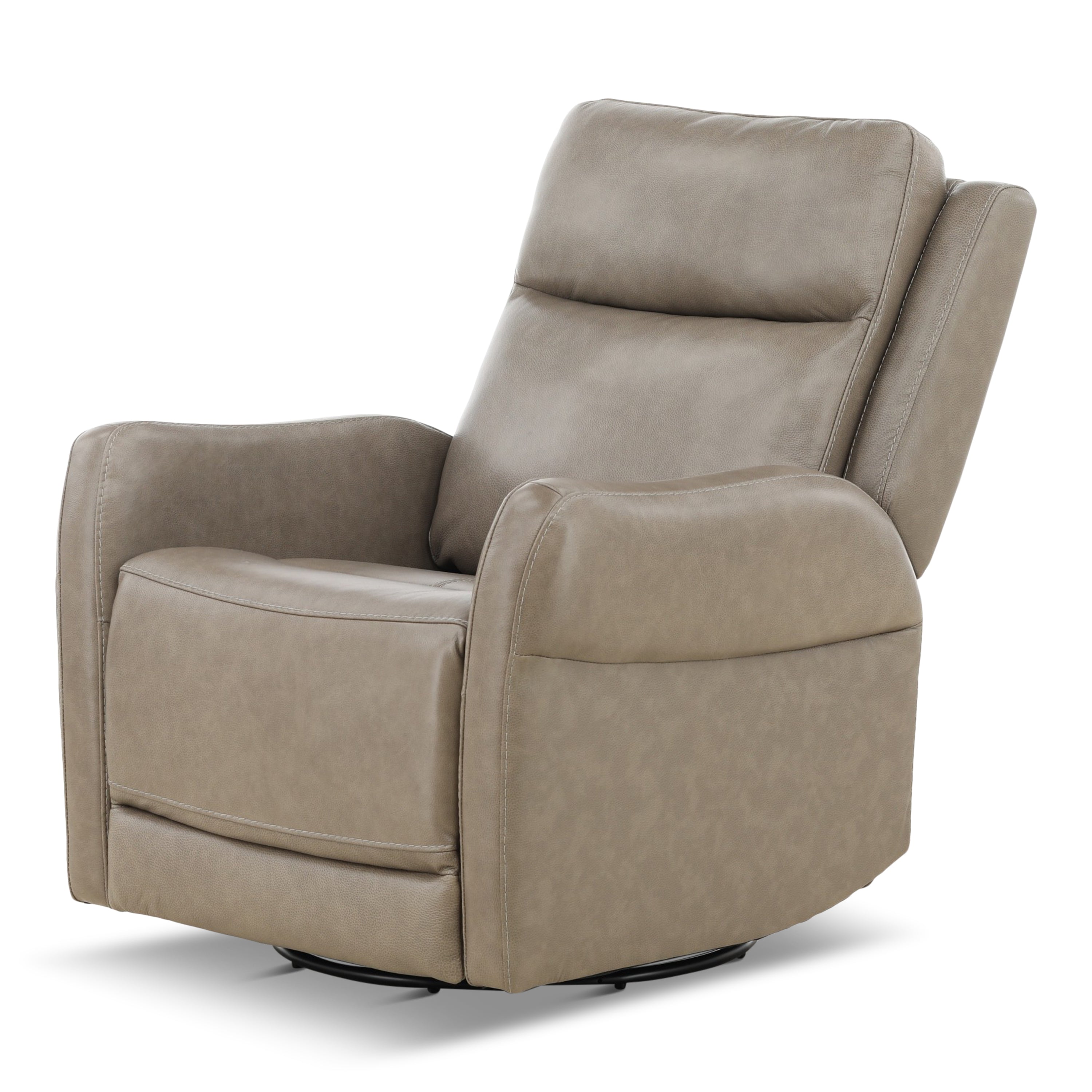 Manning Leather Power Swivel Glider with Zero Gravity