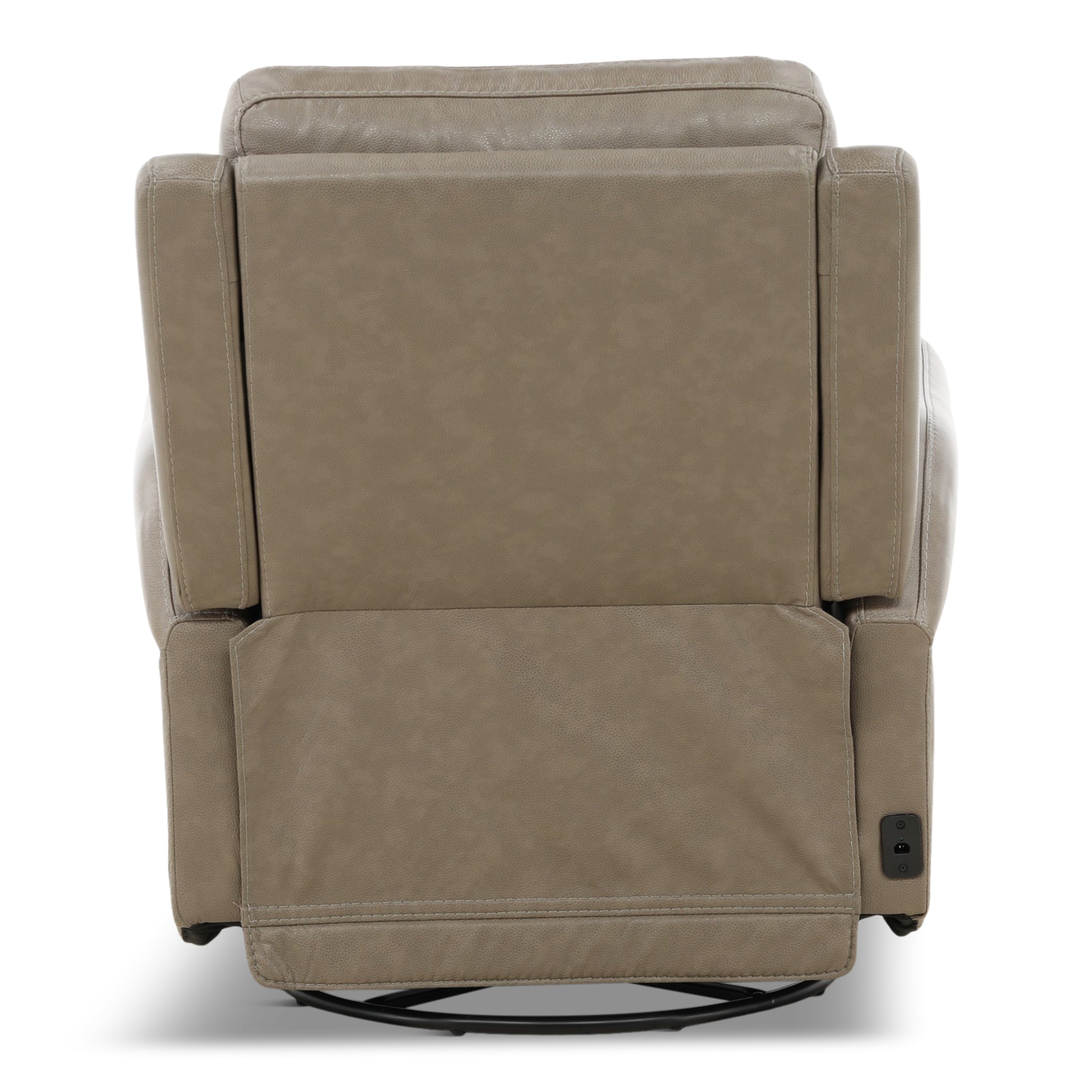 Manning Leather Power Swivel Glider with Zero Gravity