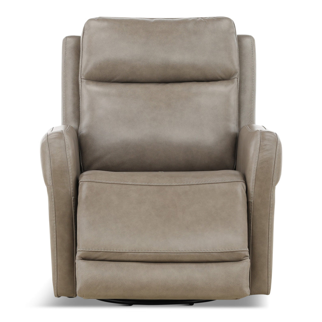 Manning Leather Power Swivel Glider with Zero Gravity