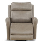 Manning Leather Power Swivel Glider with Zero Gravity