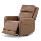 Manning Leather Power Swivel Glider with Zero Gravity