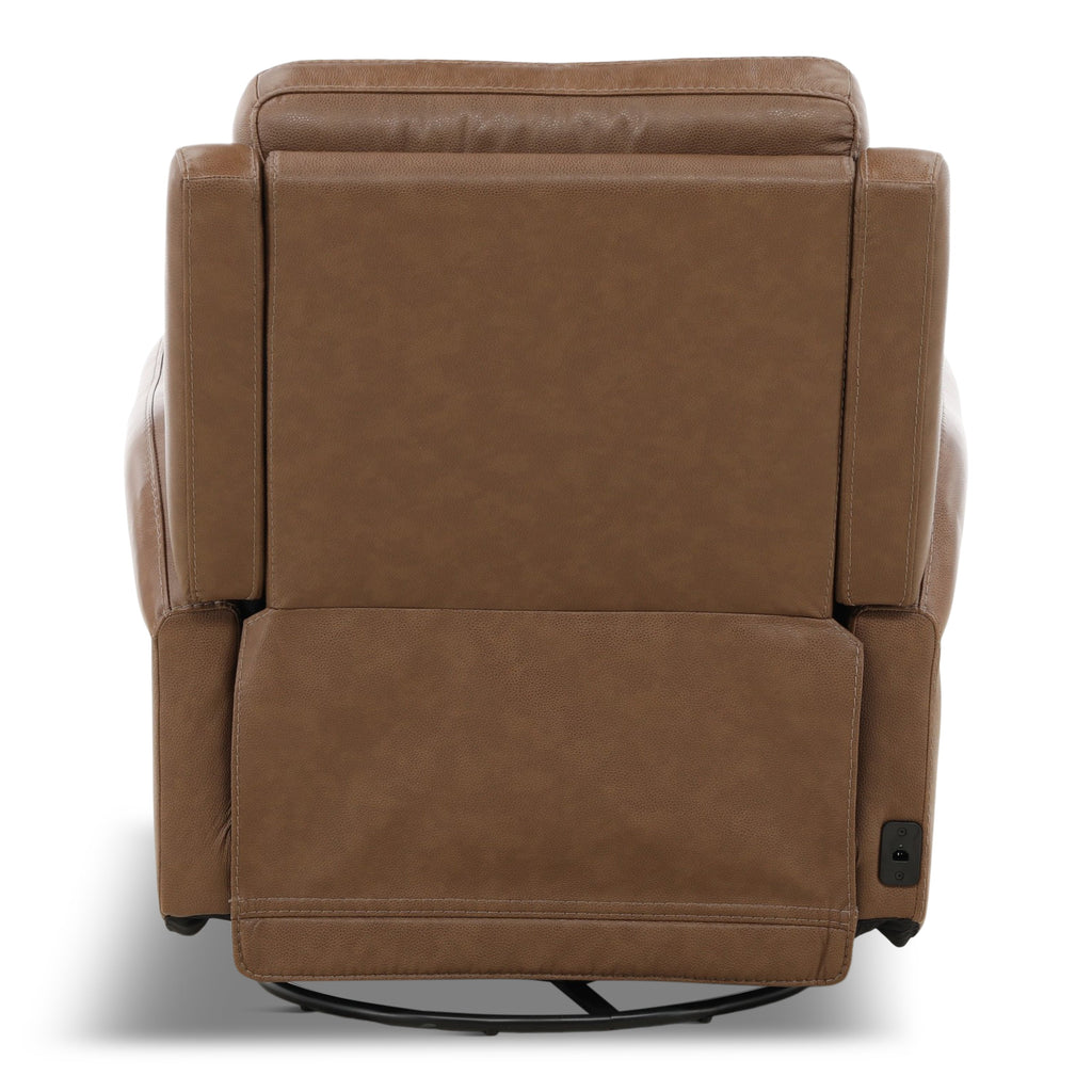 Manning Leather Power Swivel Glider with Zero Gravity