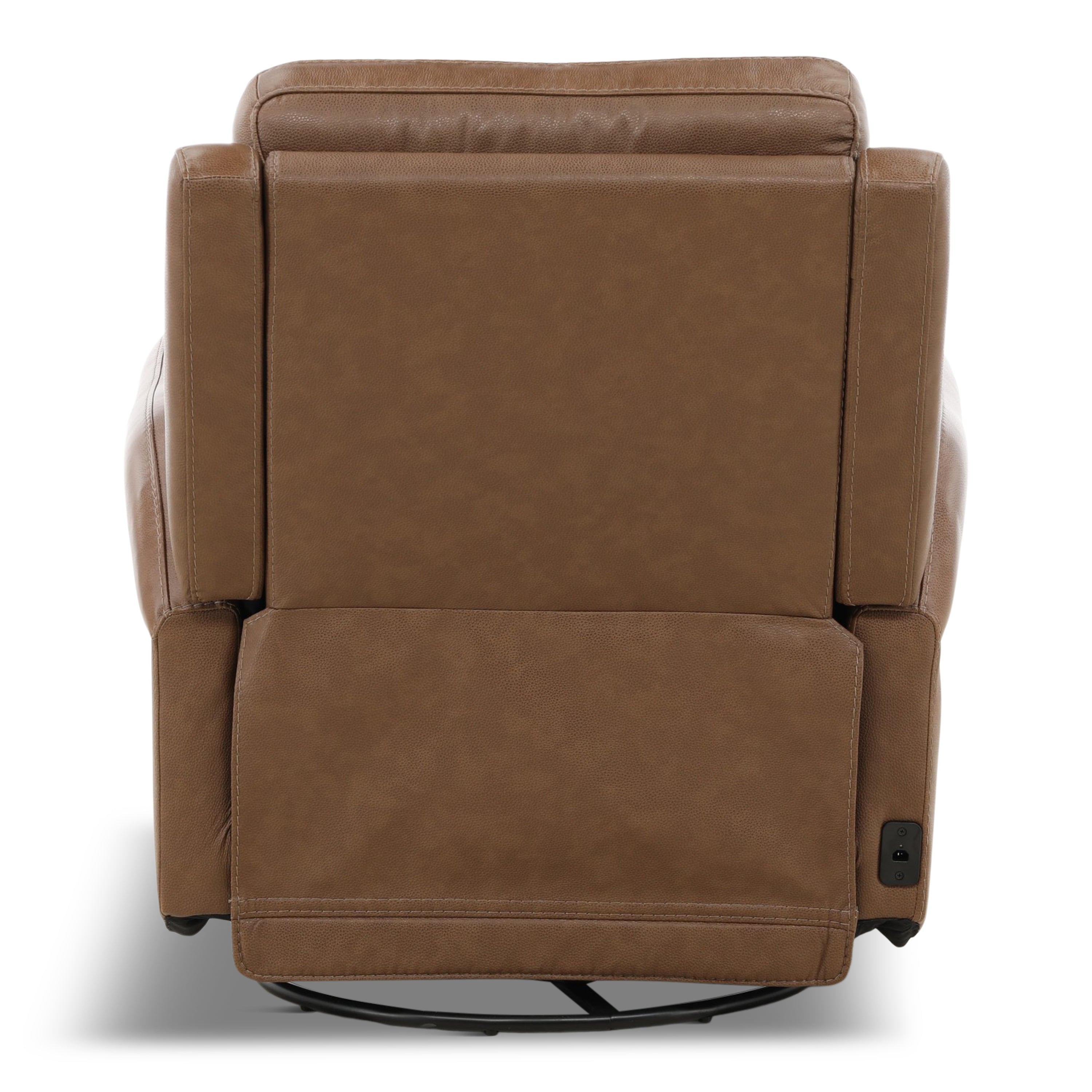 Manning Leather Power Swivel Glider with Zero Gravity
