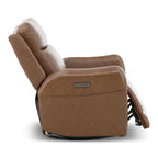 Manning Leather Power Swivel Glider with Zero Gravity