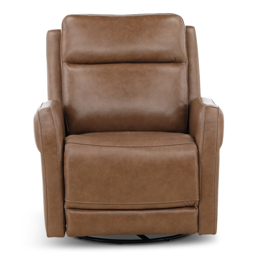 Manning Leather Power Swivel Glider with Zero Gravity