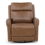 Manning Leather Power Swivel Glider with Zero Gravity