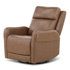 Manning Leather Power Swivel Glider with Zero Gravity