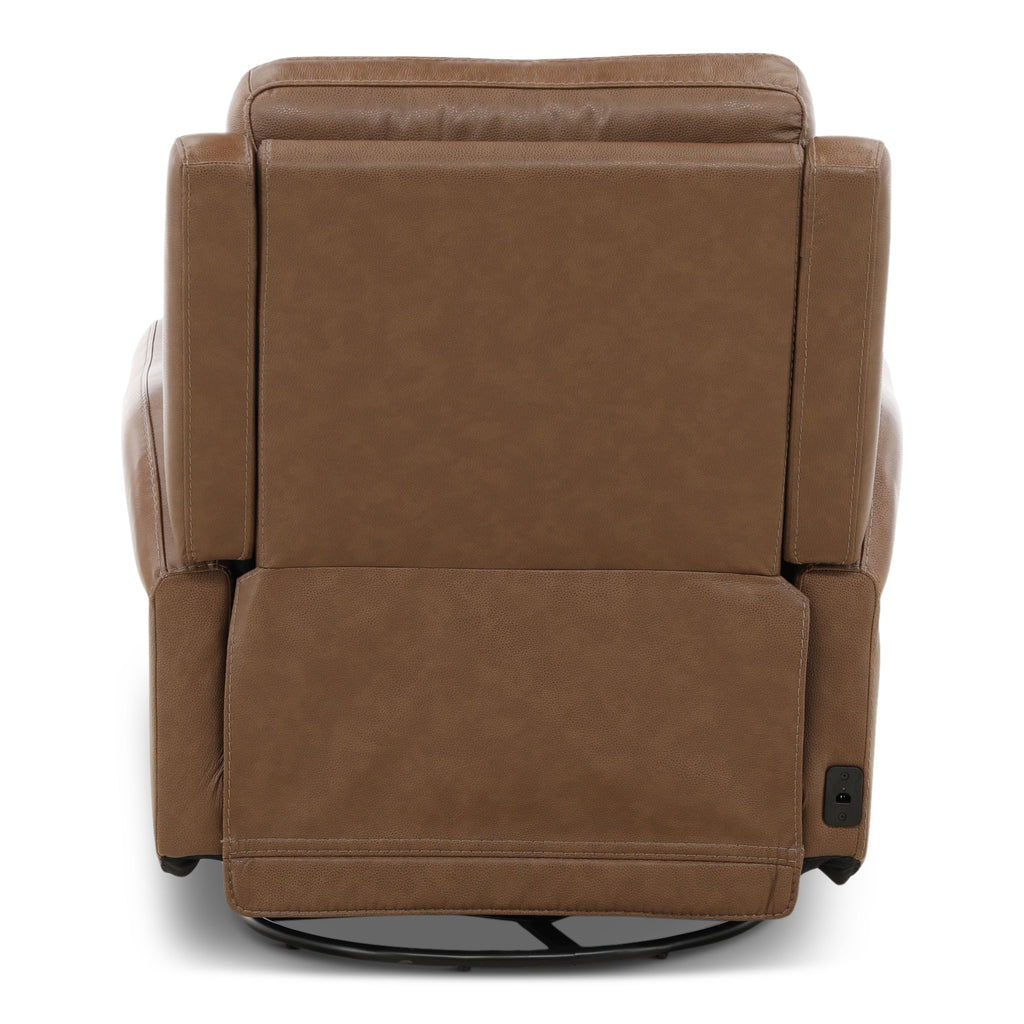 Manning Leather Power Swivel Glider with Zero Gravity
