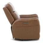 Manning Leather Power Swivel Glider with Zero Gravity