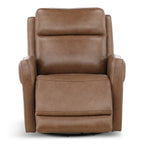 Manning Leather Power Swivel Glider with Zero Gravity