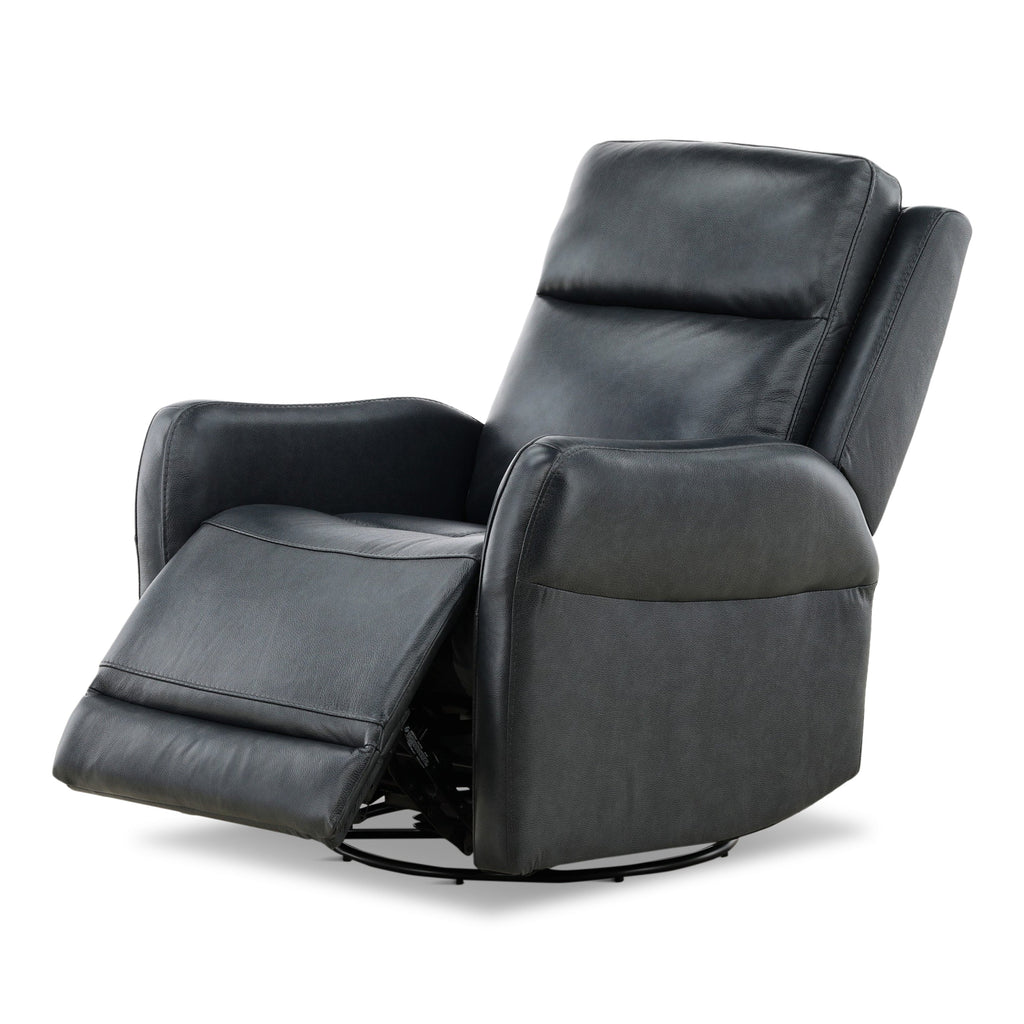 Manning Leather Power Swivel Glider with Zero Gravity