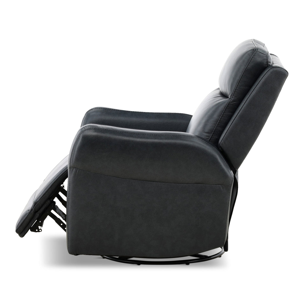 Manning Leather Power Swivel Glider with Zero Gravity