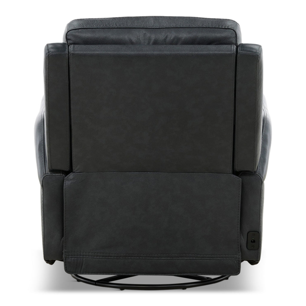 Manning Leather Power Swivel Glider with Zero Gravity