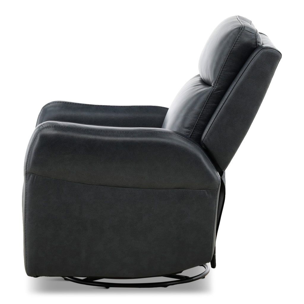 Manning Leather Power Swivel Glider with Zero Gravity