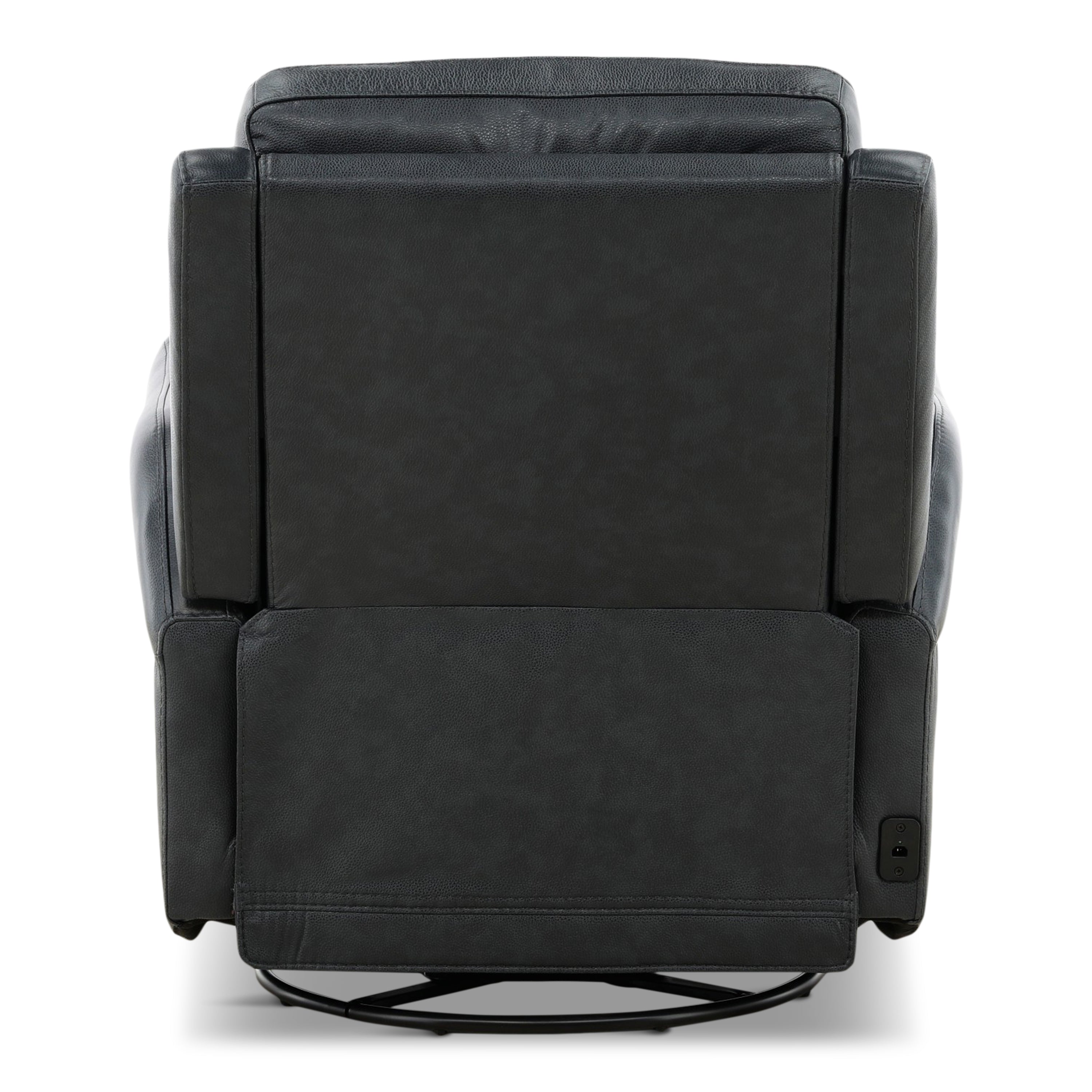 Manning Leather Power Swivel Glider with Zero Gravity