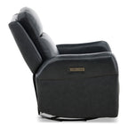 Manning Leather Power Swivel Glider with Zero Gravity