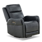 Manning Leather Power Swivel Glider with Zero Gravity