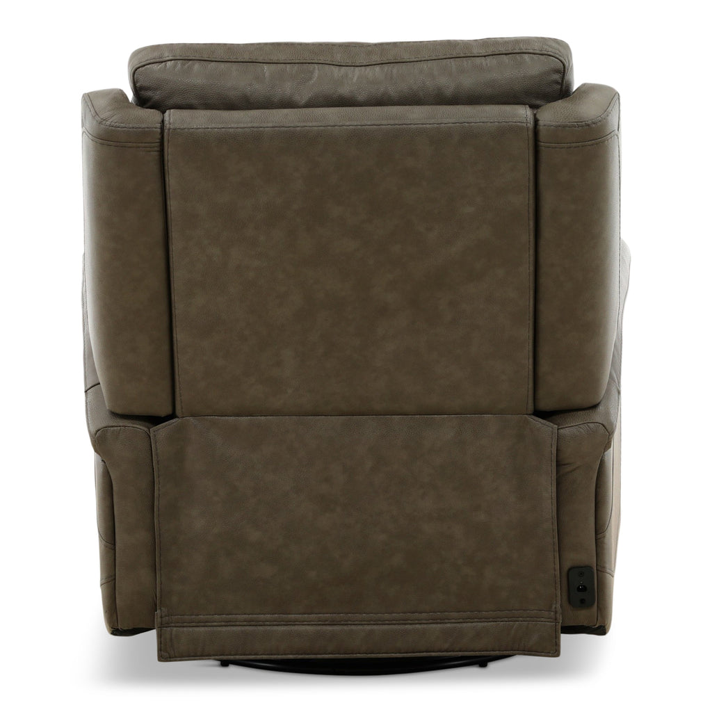 Eddystone Leather Power Swivel Glider Recliner with ZeroGravity - Reclining