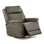 Eddystone Leather Power Swivel Glider Recliner with ZeroGravity - Reclining