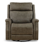 Eddystone Leather Power Swivel Glider Recliner with ZeroGravity - Reclining