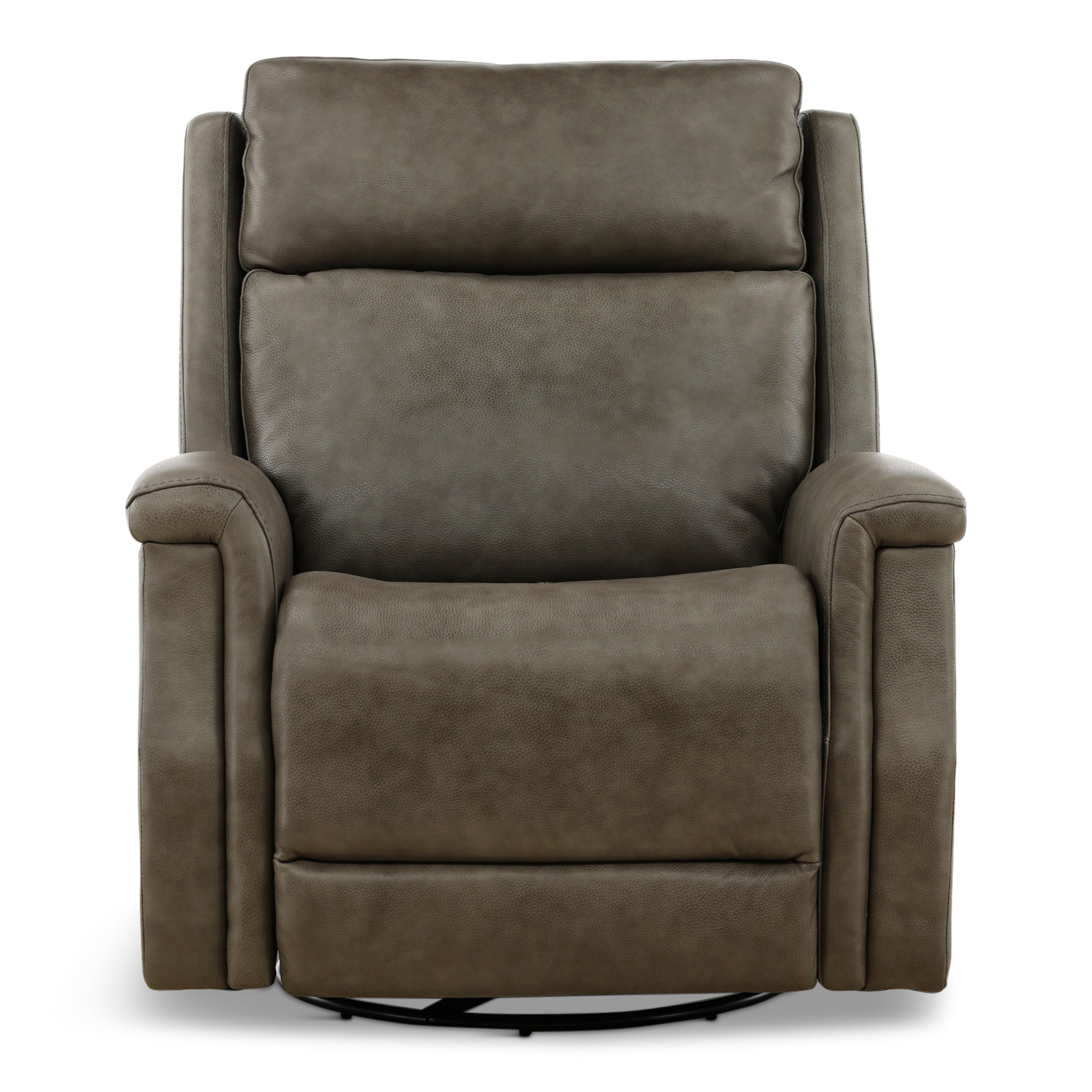 Eddystone Leather Power Swivel Glider Recliner with ZeroGravity - Reclining